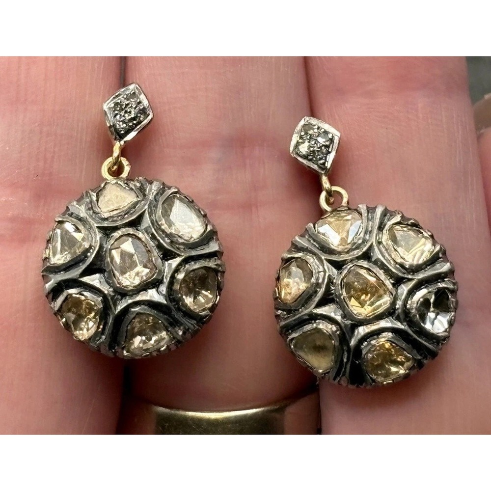 Diamond Or Moissonite Georgian Style Victorian Replica Dangle Earrings READ